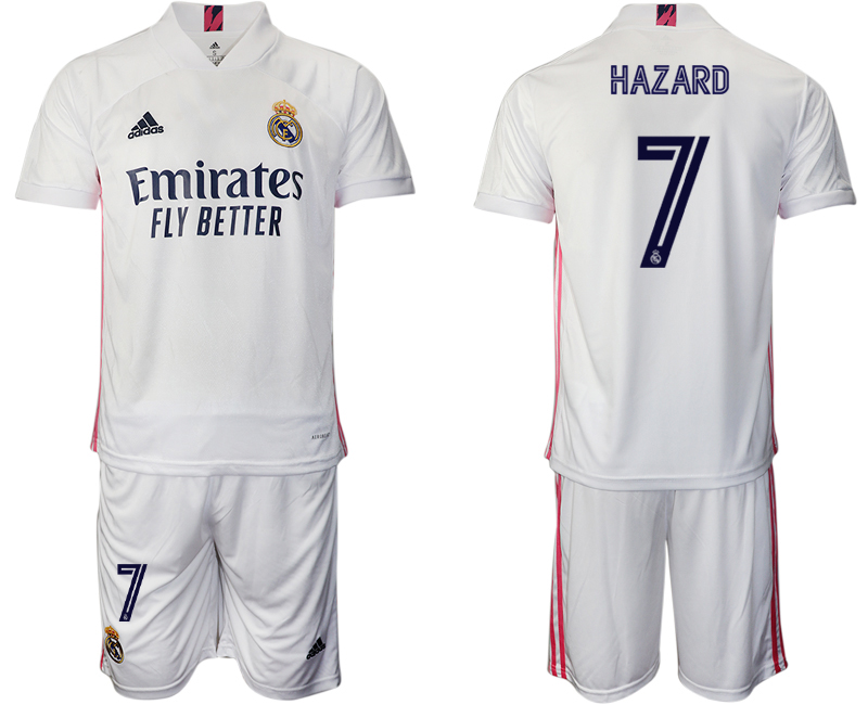 Men 2020-2021 club Real Madrid home #7 white Soccer Jerseys->real madrid jersey->Soccer Club Jersey
